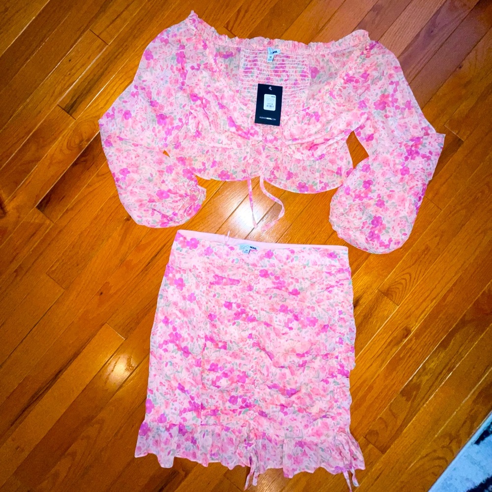 Brunch Vibes Floral Skirt Set